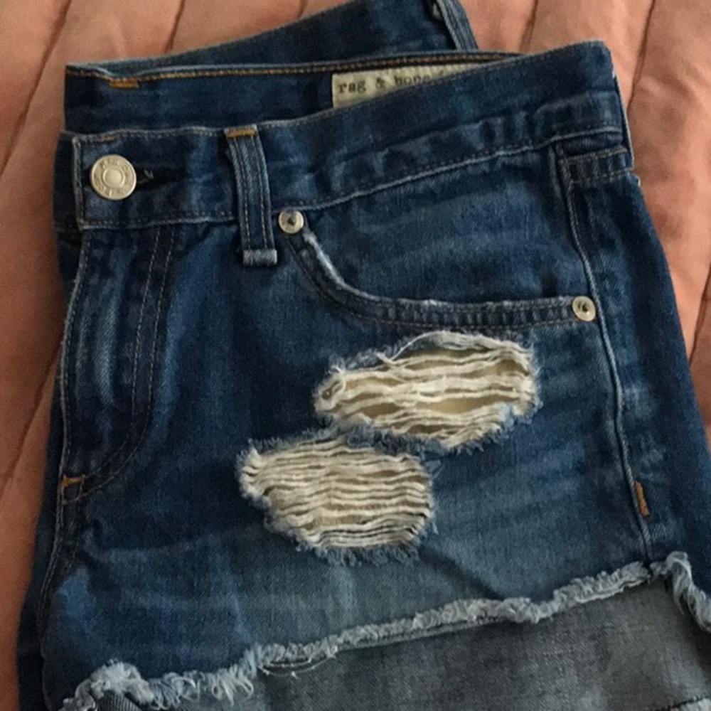 Rag And Bone Distressed Jean Shorts Euc - image 4
